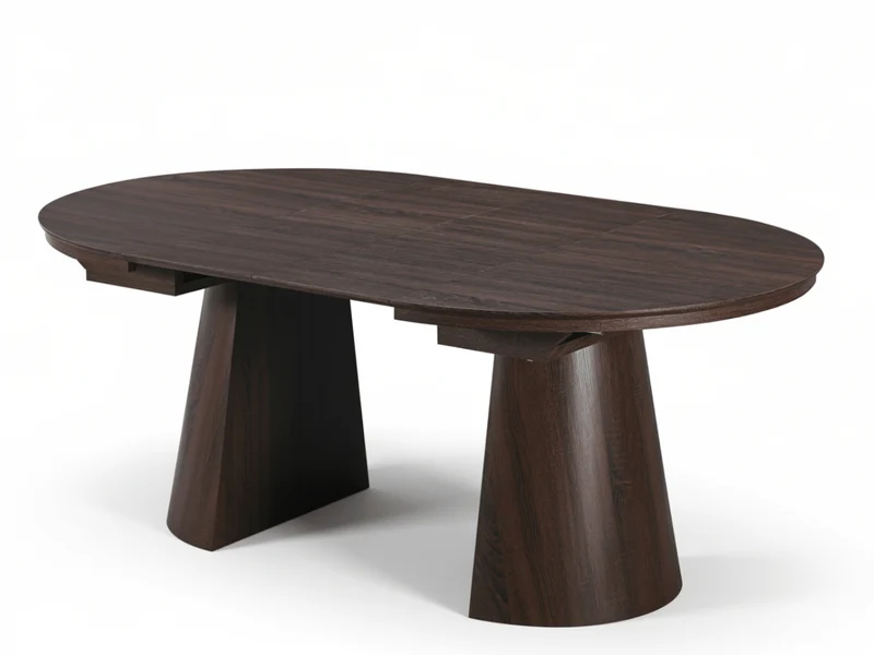 Table ronde extensible TARGA en bois – Ø 115 cm fermée - 85 cm ouverte – 2 rallonges intégrées