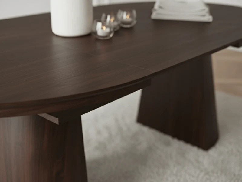 Table ronde extensible TARGA en bois – Ø 115 cm fermée - 85 cm ouverte – 2 rallonges intégrées