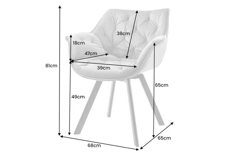Fauteuil pivotant THE DUTCH COMFORT velours vert foncé avec accoudoirs Design moderne
