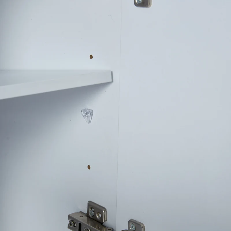 Buffet blanc brillant avec éclairage LED 2 portes 3 tiroirs REZER