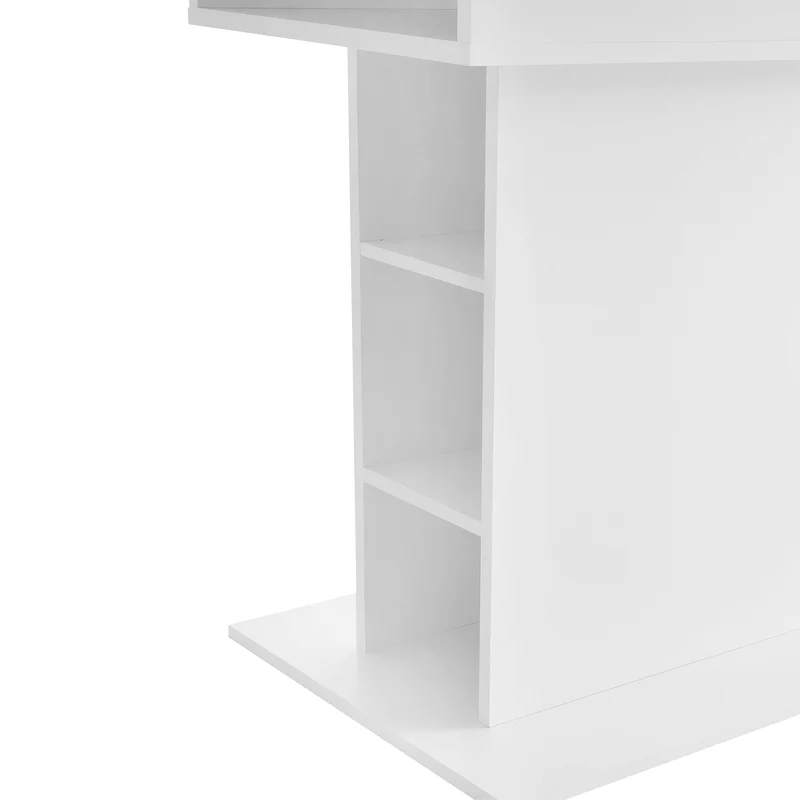 Table à manger rectangulaire extensible avec rangement multifonctionnelle blanc DRUUKIED