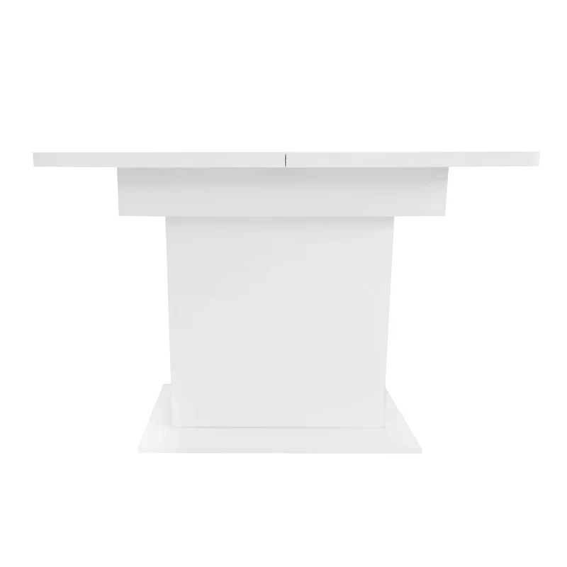 Table à manger rectangulaire extensible avec rangement multifonctionnelle blanc DRUUKIED