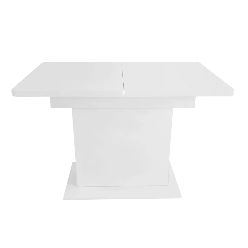 Table à manger rectangulaire extensible avec rangement multifonctionnelle blanc DRUUKIED