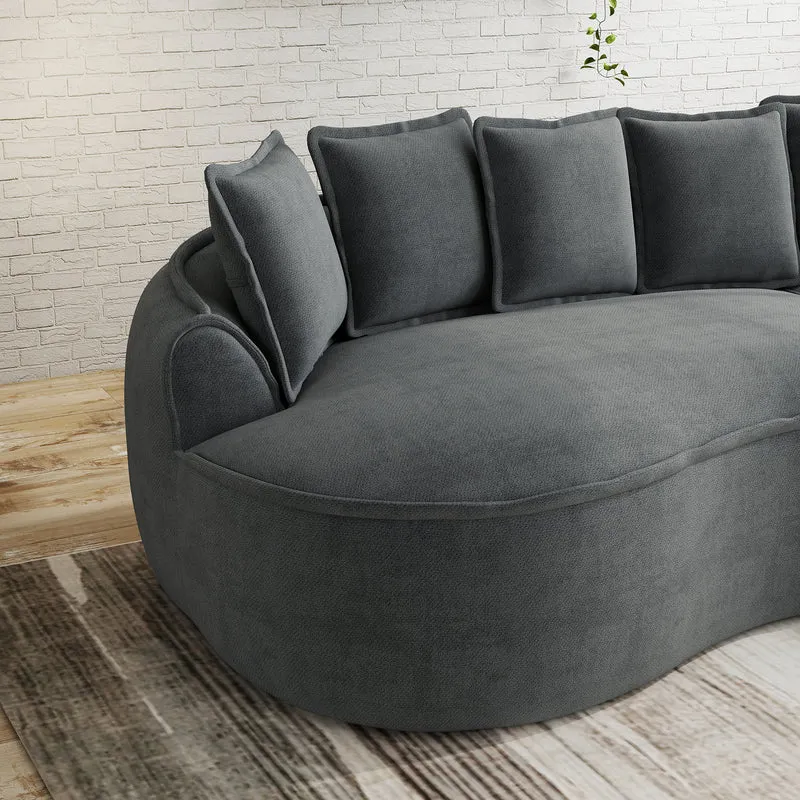 Canapé d'angle modulable tissu chenille gris sans cadre 252x164cm FLAREIQ