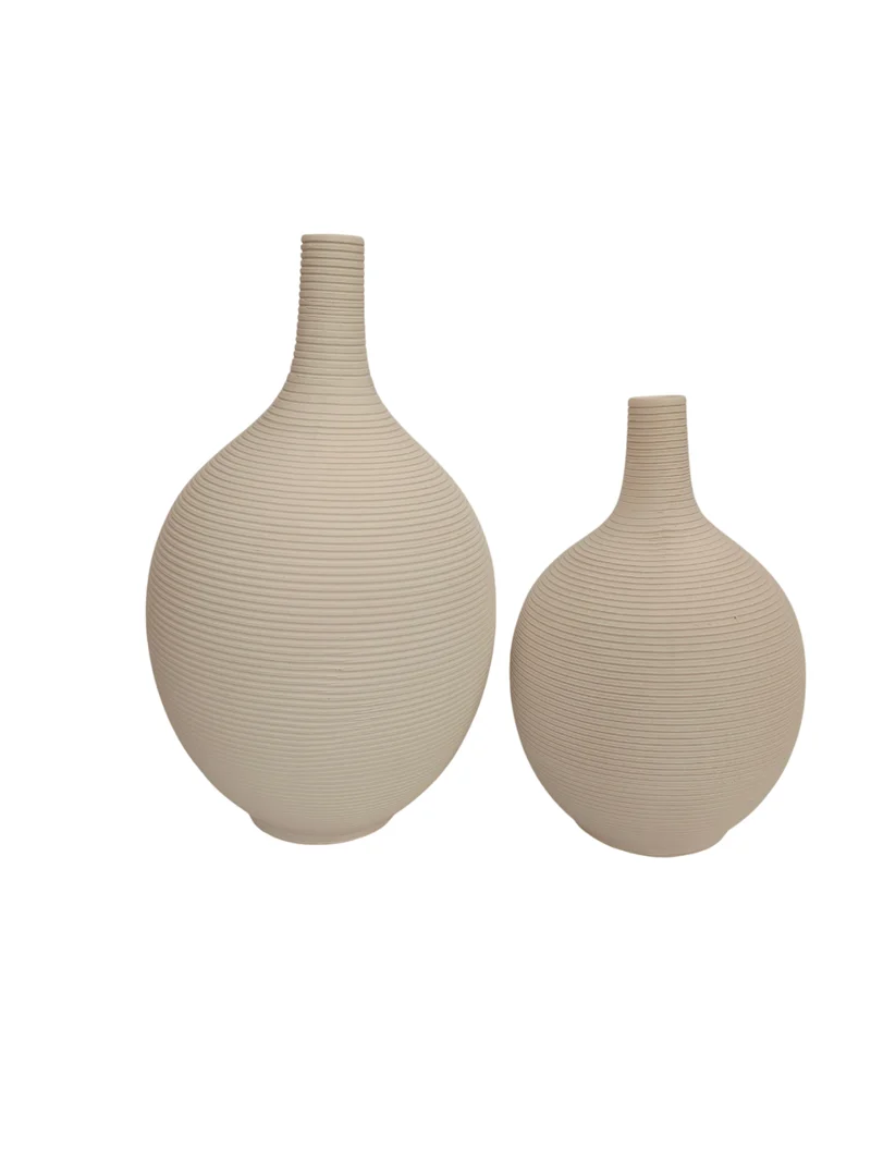 Vase en céramique beige, H19CM
