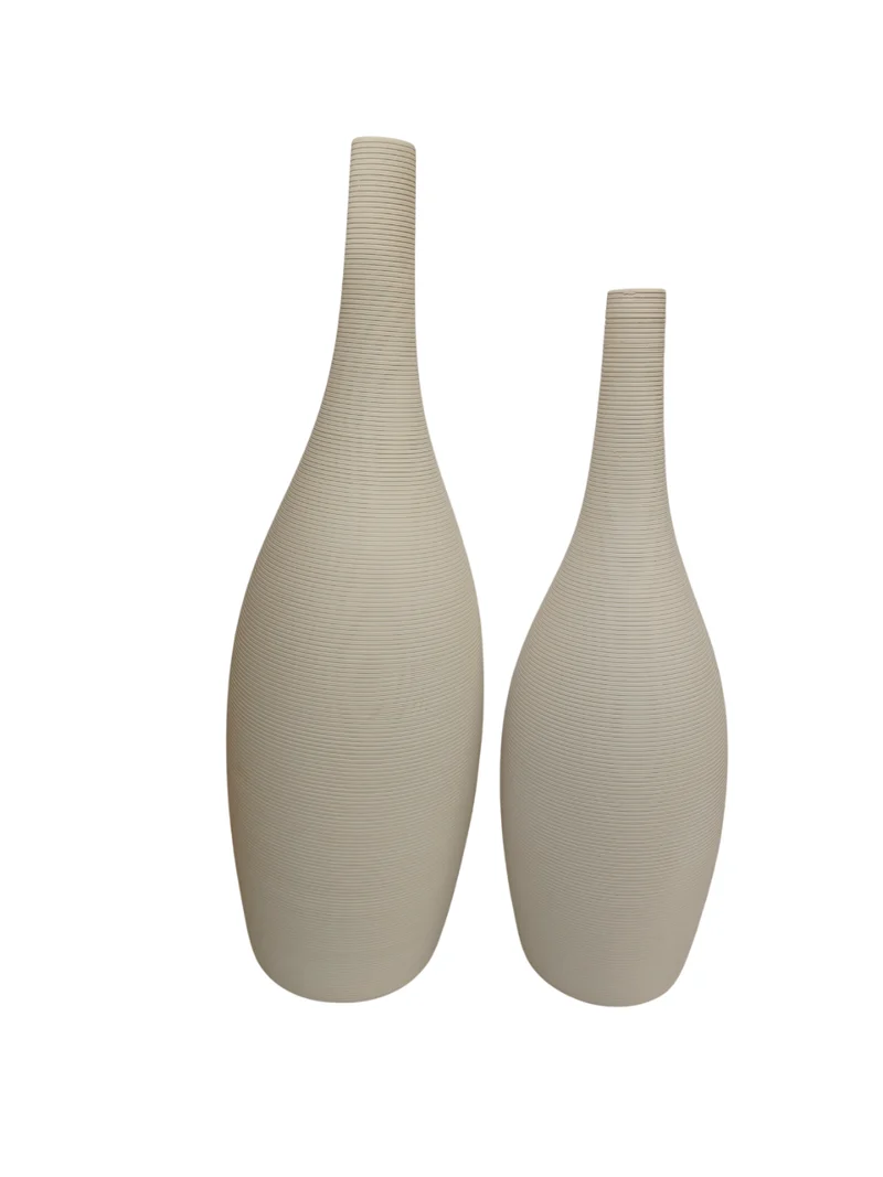 Vase en céramique beige, H43CM