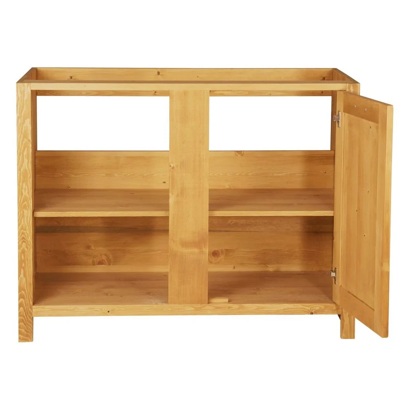 Meuble bas 120 cm angle droite 1 porte épicéa huilé miel | Aravis
