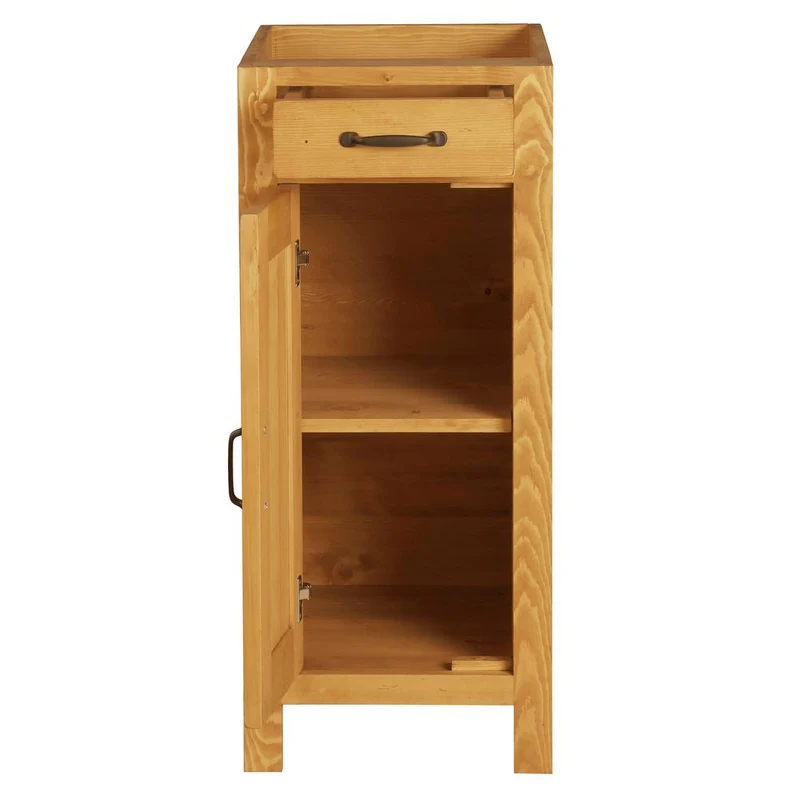 Meuble bas 40 cm 1 porte ouverture gauche, 1 tiroir épicéa huilé miel | Aravis