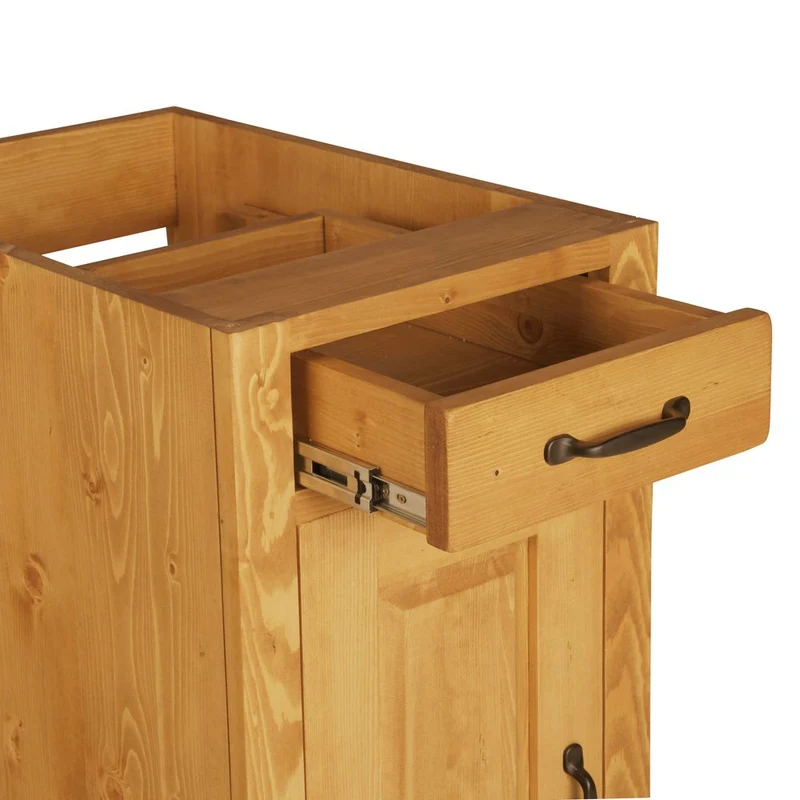 Meuble bas 40 cm 1 porte ouverture gauche, 1 tiroir épicéa huilé miel | Aravis