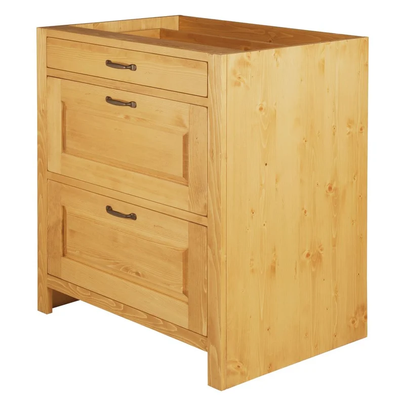 Meuble bas casserolier 80 cm épicéa huilé miel | Aravis