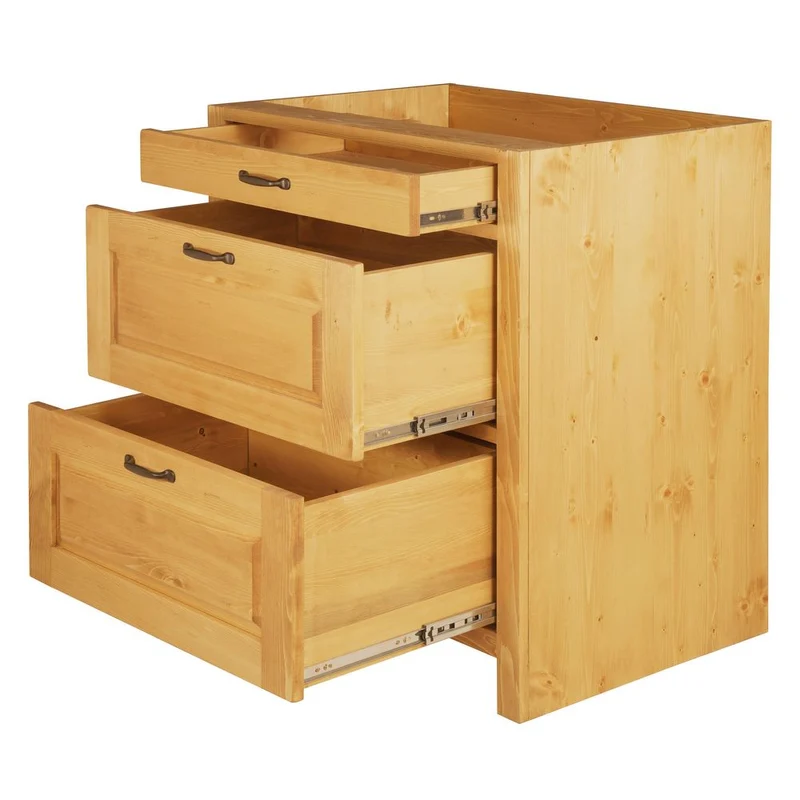 Meuble bas casserolier 80 cm épicéa huilé miel | Aravis