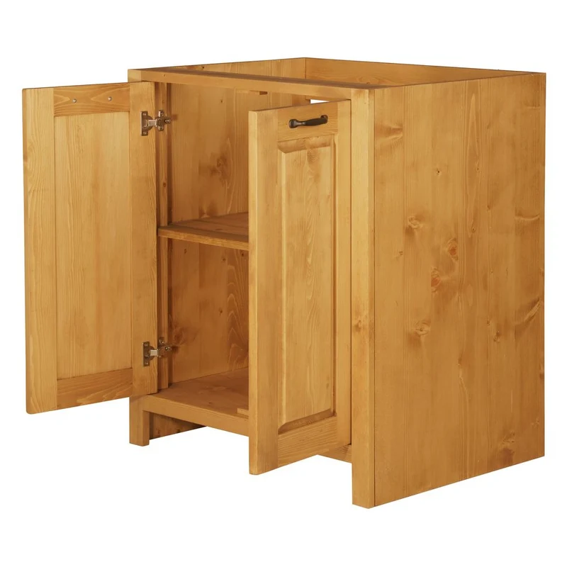 Meuble sous évier 80 cm 2 portes épicéa huilé miel | Aravis