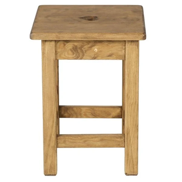 Tabouret carré en pin massif ciré miel | Région