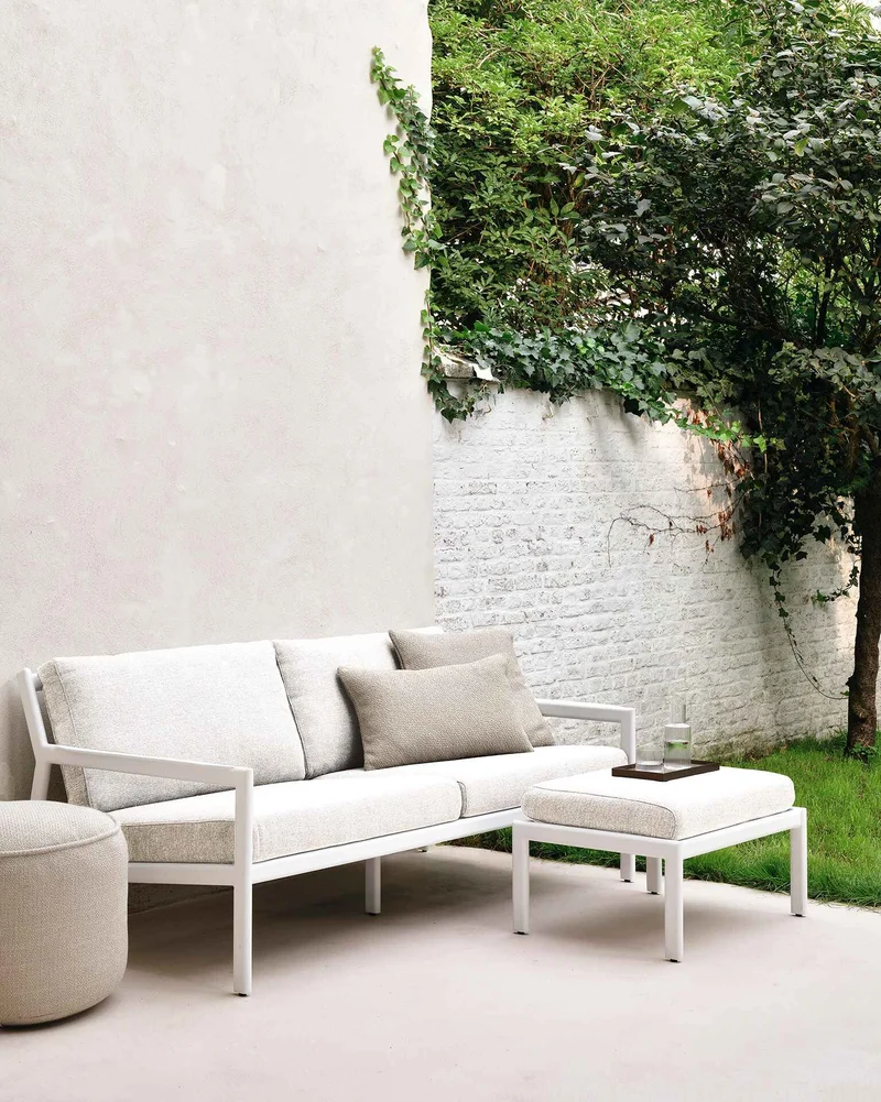 Ethnicraft Repose-pieds en aluminium avec coussin