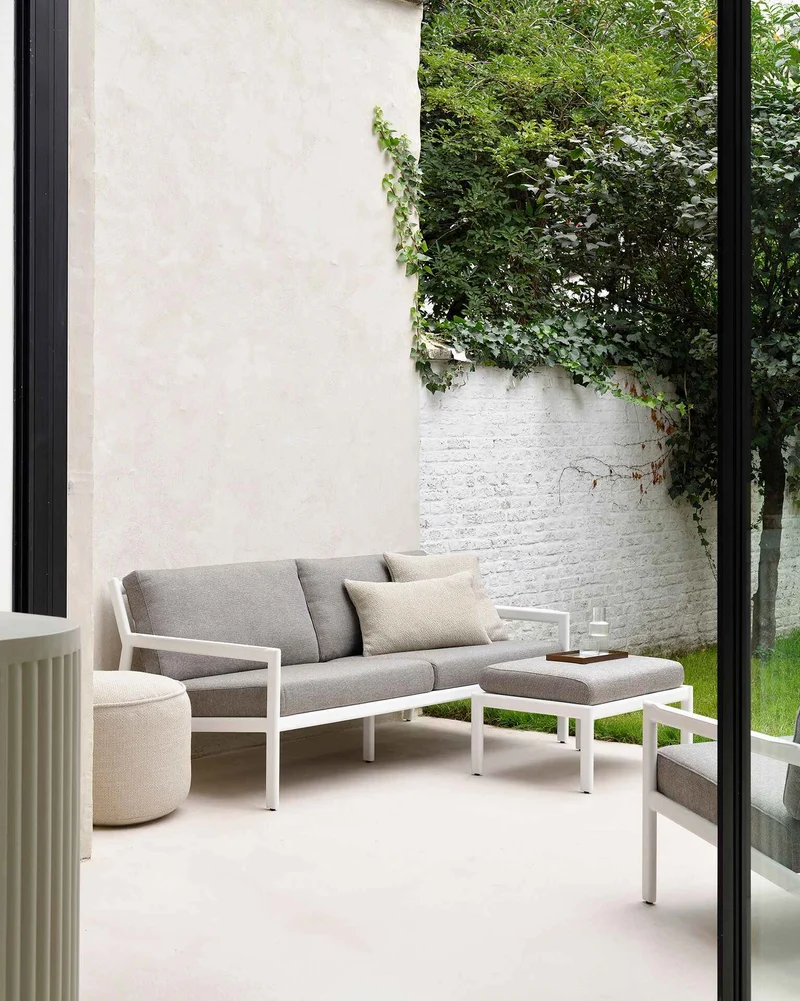 Ethnicraft Repose-pieds en aluminium avec coussin