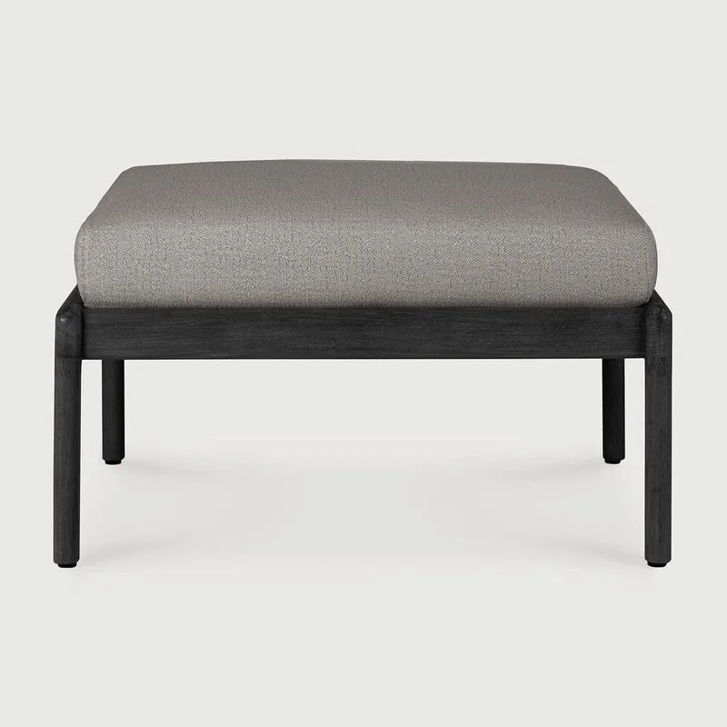 Ethnicraft Repose-pieds Extérieur Jack en Teck Noir avec Coussin