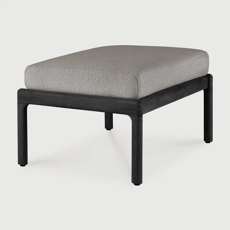 Ethnicraft Repose-pieds Extérieur Jack en Teck Noir avec Coussin