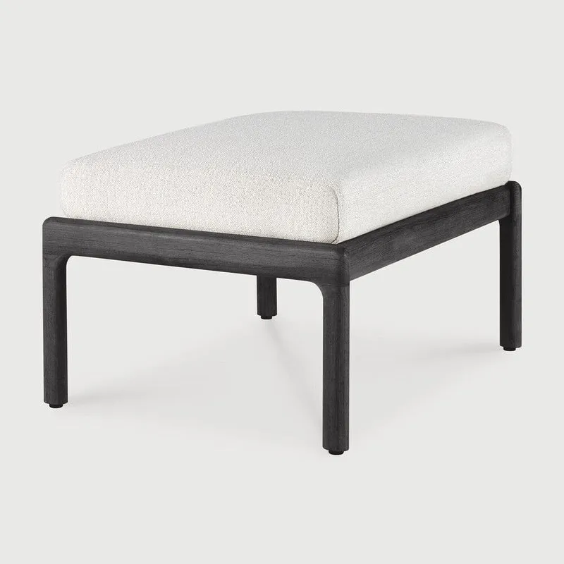 Ethnicraft Repose-pieds Extérieur Jack en Teck Noir avec Coussin