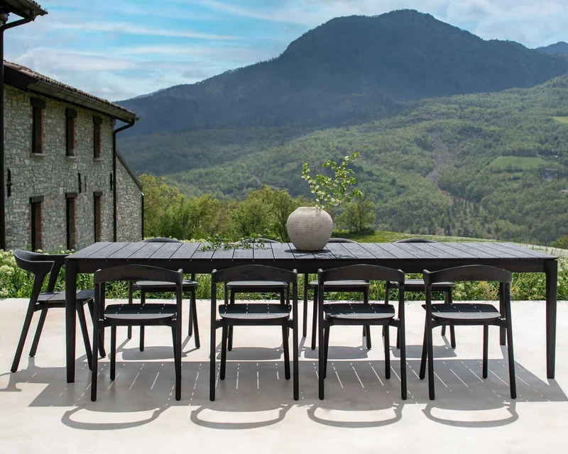 Chaise de Jardin Bok en teck noir