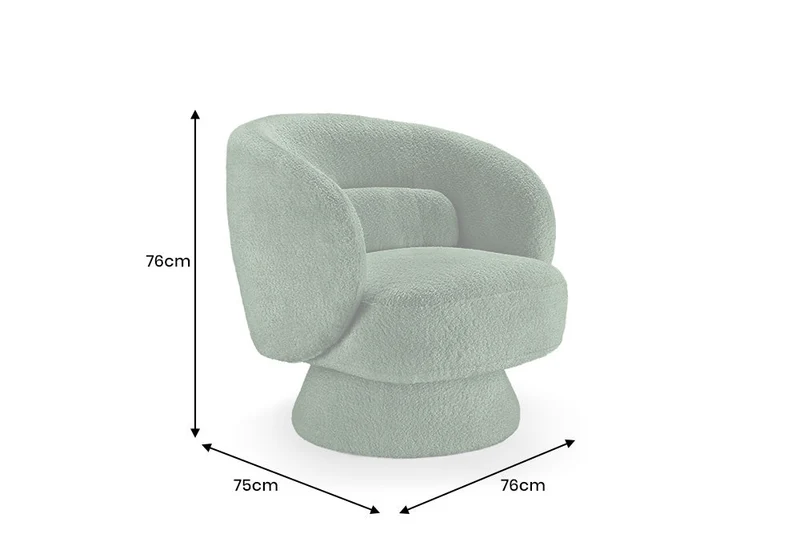 Fauteuil design pivotant BOSSA NOVA 80cm vert mousse Bouclé