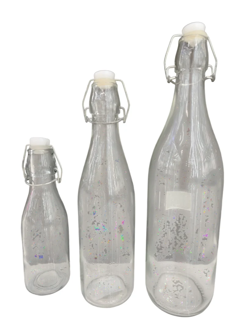 Bouteille en verre transparent, 1L