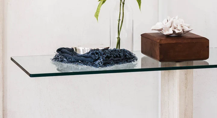 Console - Marbre et Verre - Diapason