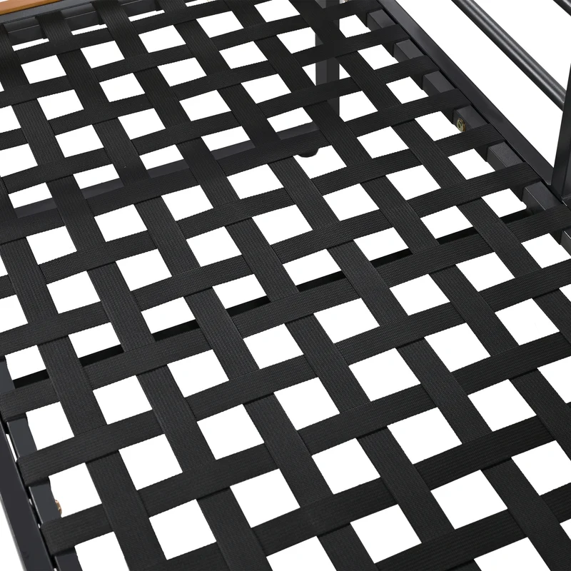 Salon de jardin 4 pièces gris, 2 places + 2 fauteuils + table basse CLIFFSHIMMER