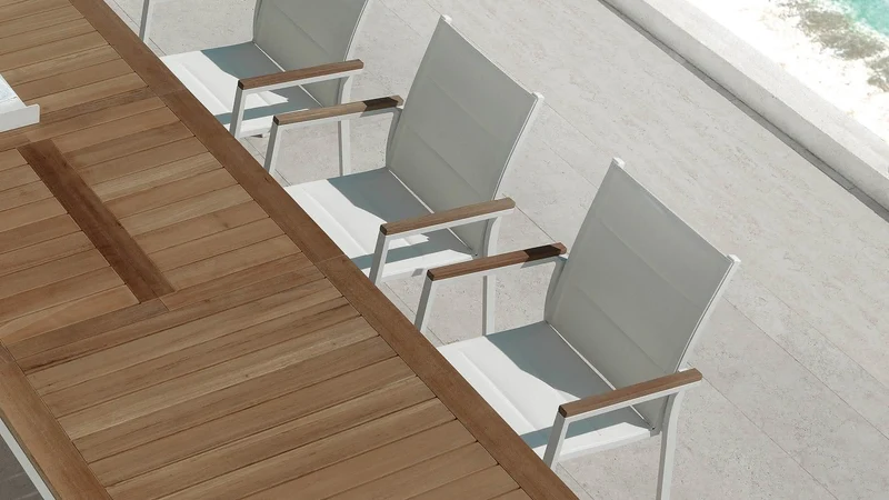 Set 4 TIMBER Chaise de salle à manger POUR L'EXTÉRIEUR
