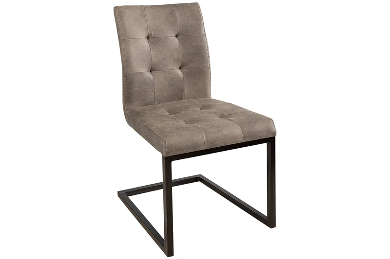Lot de 2x chaises cantilever design OXFORD structure en fer taupe antique