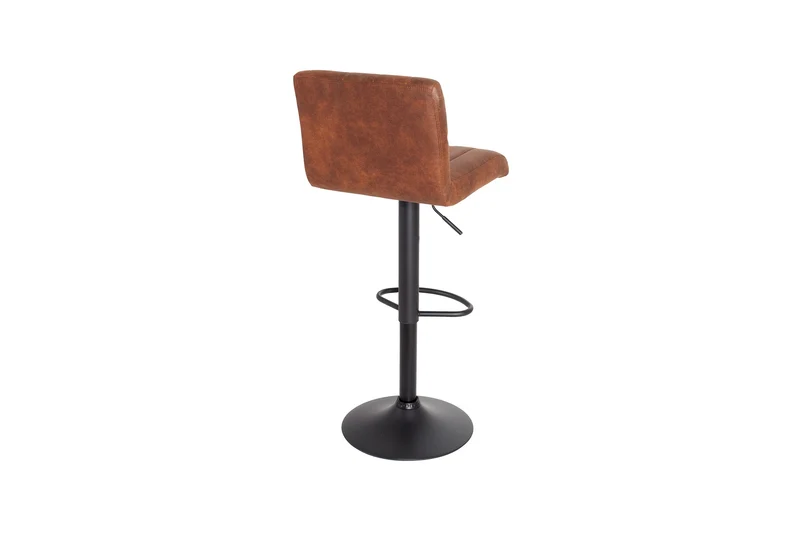 Tabouret de bar pivotant PORTLAND chaise de bar en microfibre marron vintage avec dossier réglable en hauteur