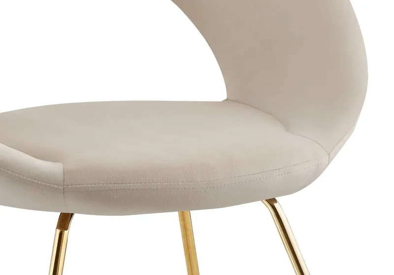 Chaises velours beige arrondies dossier ouvert - Babel x4