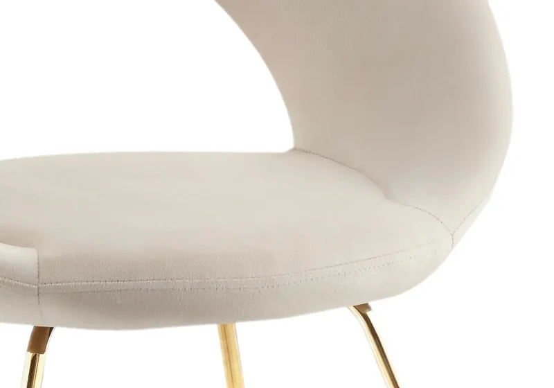 Chaises velours écru arrondies dossier ouvert - Babel x4
