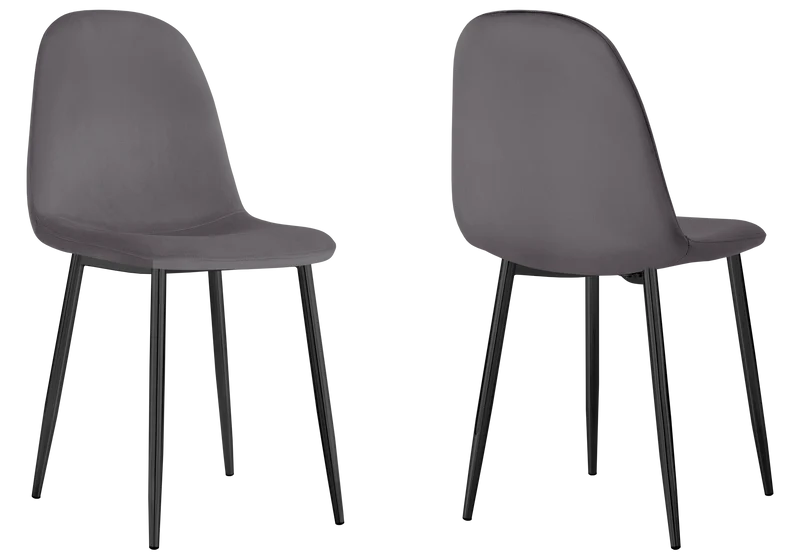 Chaises scandinaves en velours anthracite - Gina x6