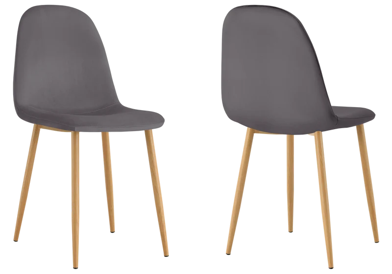 Chaises scandinaves en velours anthracite - Gina x6