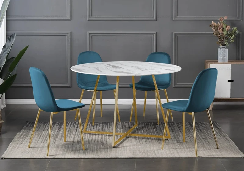 Chaises scandinaves en velours vert - Gina x6