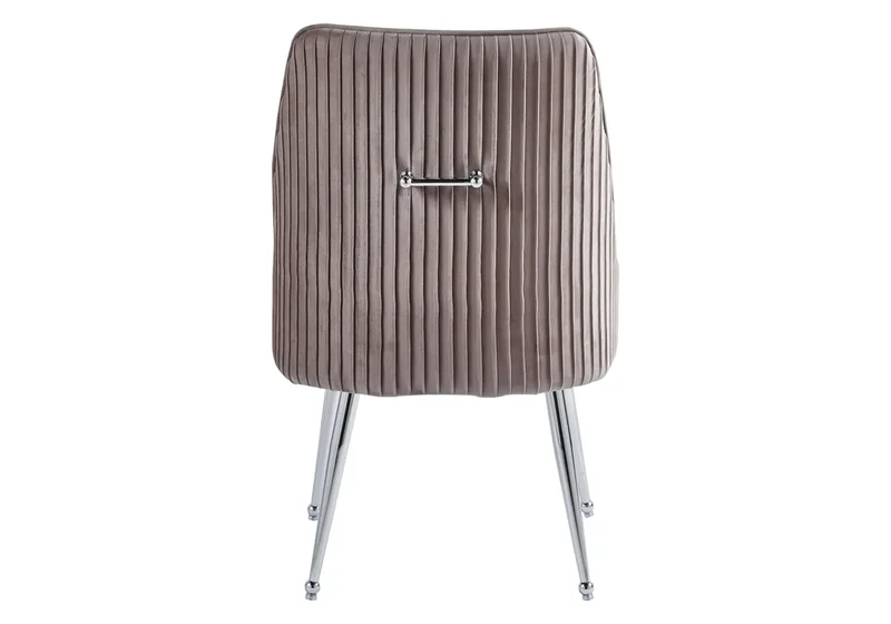 Fauteuil de table velours moka poignée argentée - Opus x2