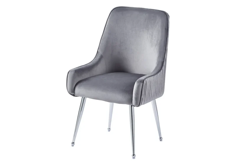 Fauteuil de table velours anthracite poignée argentée - Opus x2