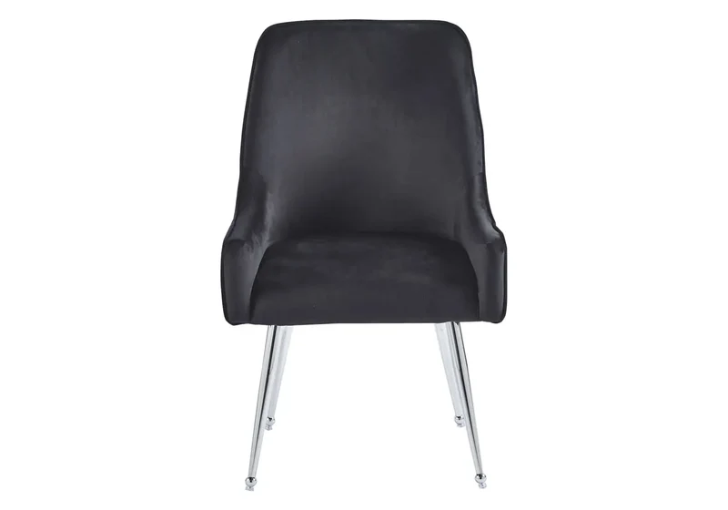 Fauteuil de table velours noir poignée argentée - Opus x2