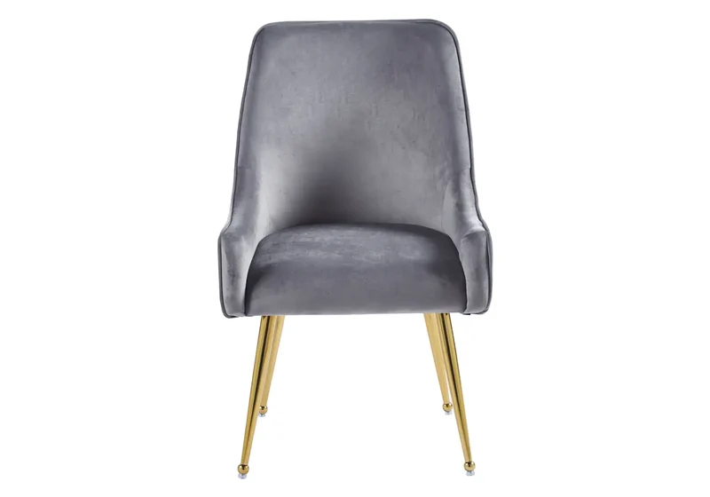 Fauteuil de table velours anthracite poignée dorée - Opus x2