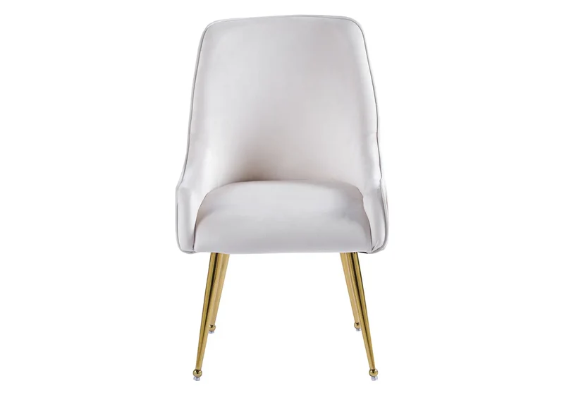 Fauteuil de table velours beige poignée dorée - Opus x2