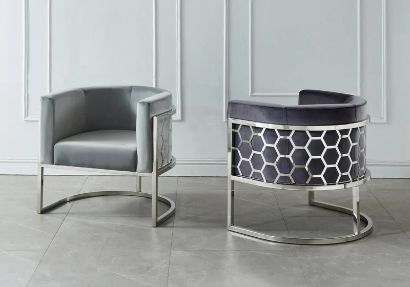 Fauteuil design chromé gris - Alvo