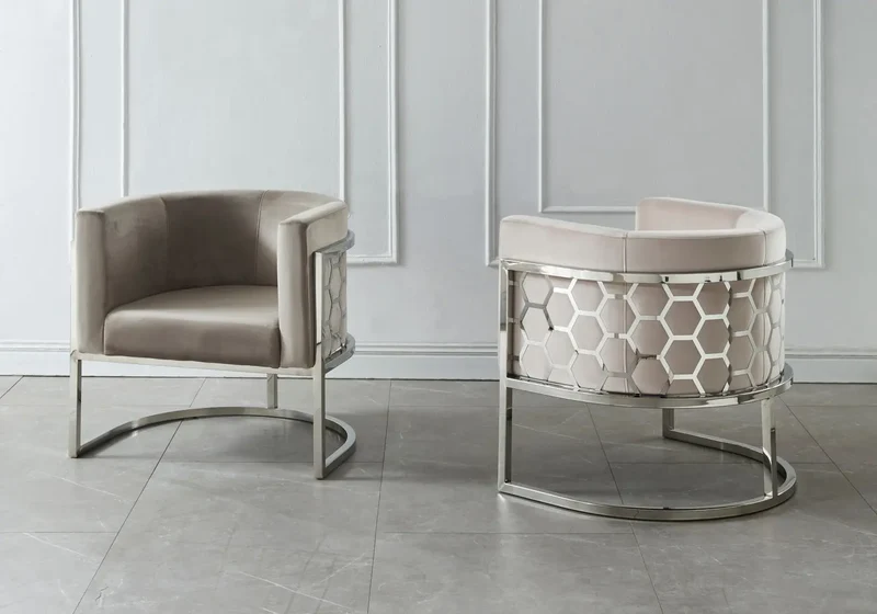 Fauteuil design chromé moka - Alvo
