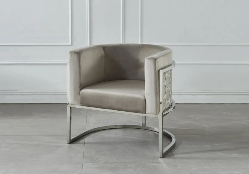 Fauteuil design chromé moka - Alvo