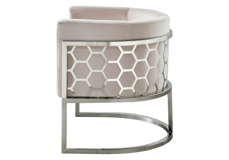Fauteuil design chromé beige - Alvo