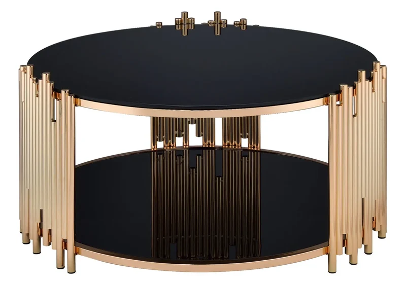 Table basse ronde doré noir - Eve