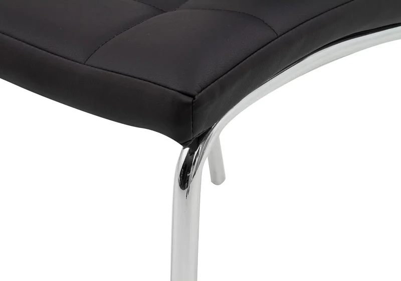 Table chromé 6 chaises noires - Design