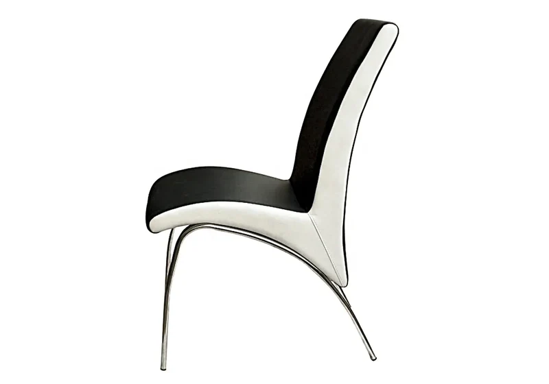 Lot 4 chaises chromé noir blanc - Roy