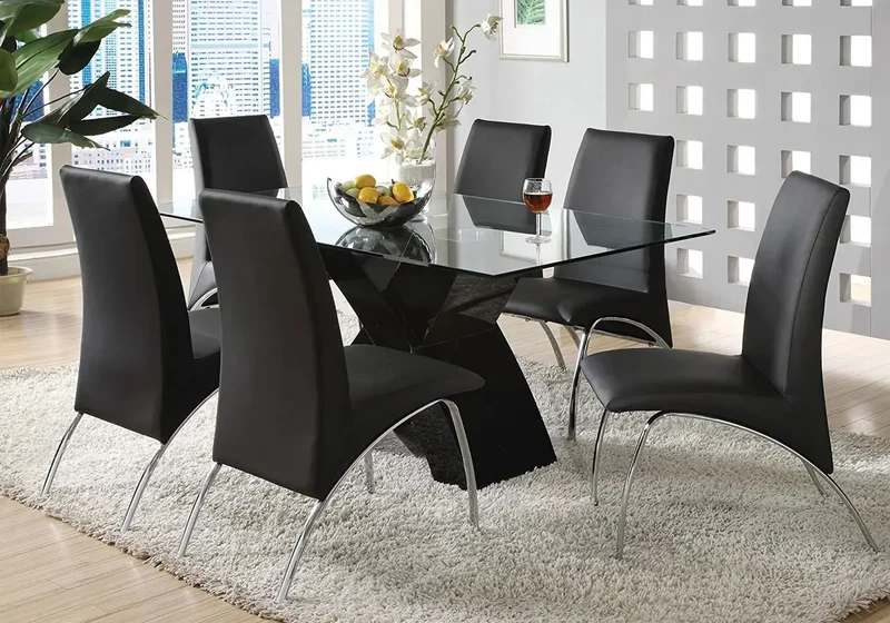 Lot 4 chaises chromé noir blanc - Roy