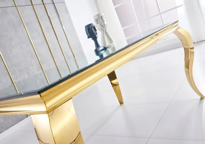 Table basse rectangulaire miroir or - Neo