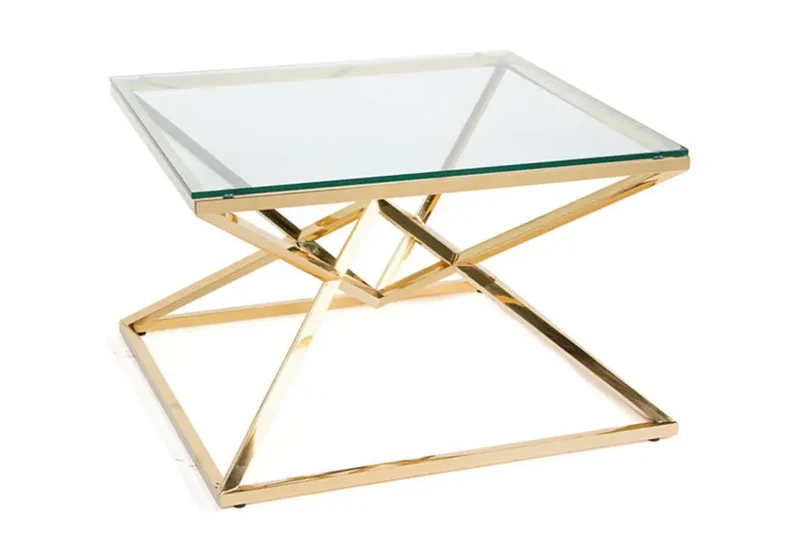 Table basse carré doré - Luxor